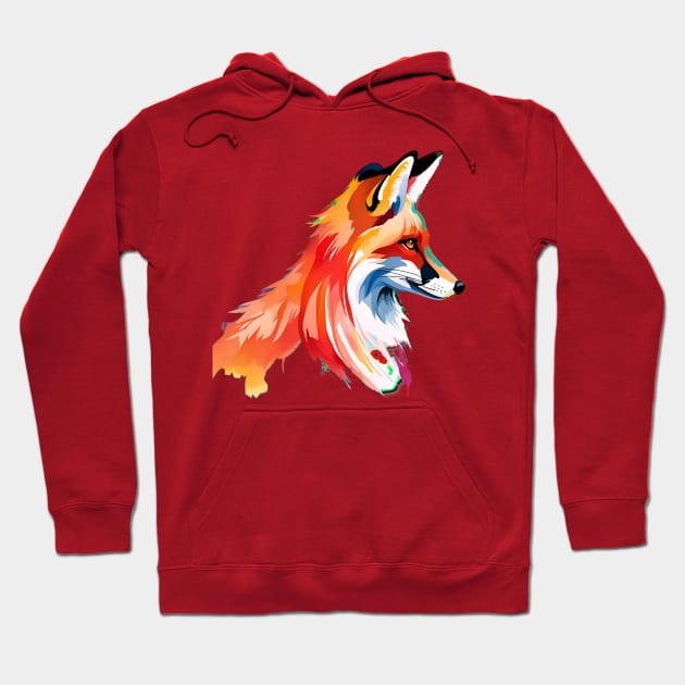 Watercolor Fox Bust Hoodie by Holisticfox